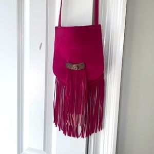 Pink Suede Cowboy crossbody